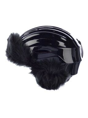 Perfect Moment Polar Star Helmet in Black & Silver Faux Fur Furry Small Medium